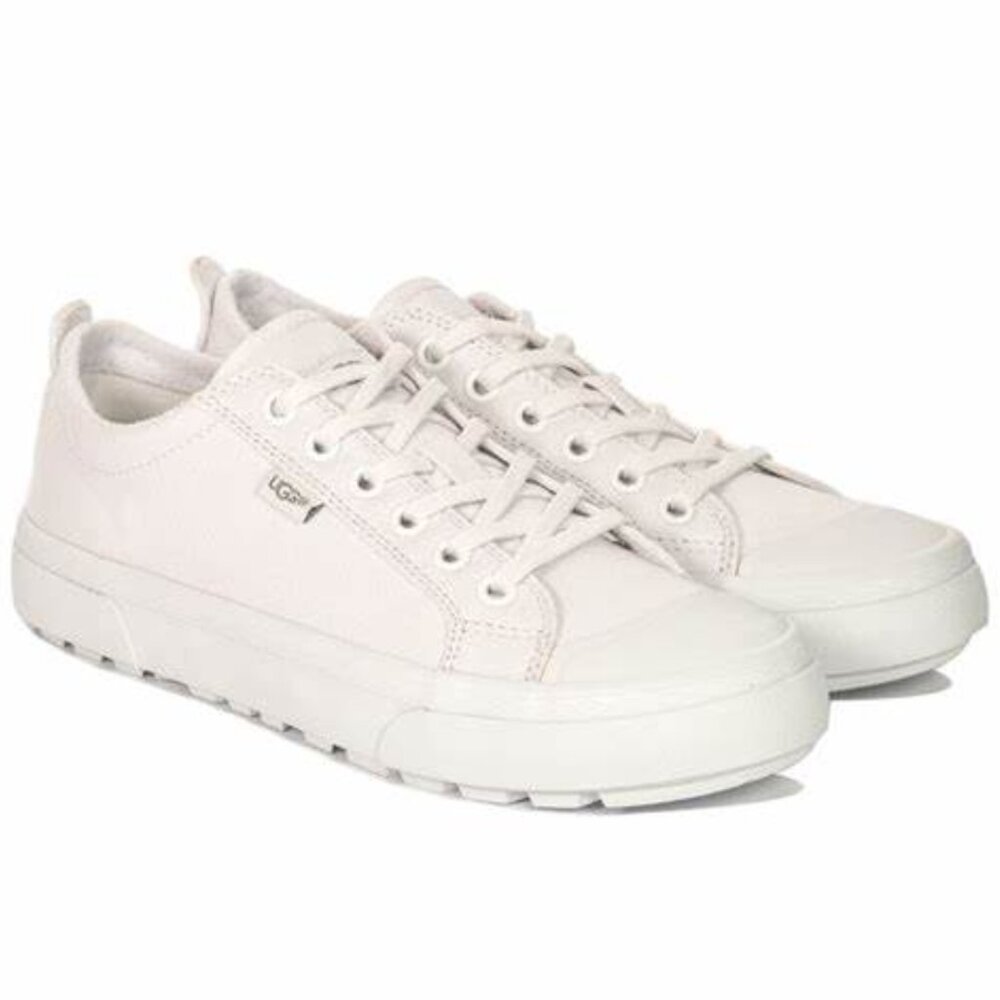 NEW UGG Women Aries White Canvas Lace Up Classic Low Profile Platform Sneakers - Picture 5 of 6